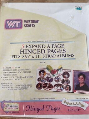 Western Crafts WT White Expand-A-Page for 8.5" x 11" Albums 
$7 ea or 2/$10